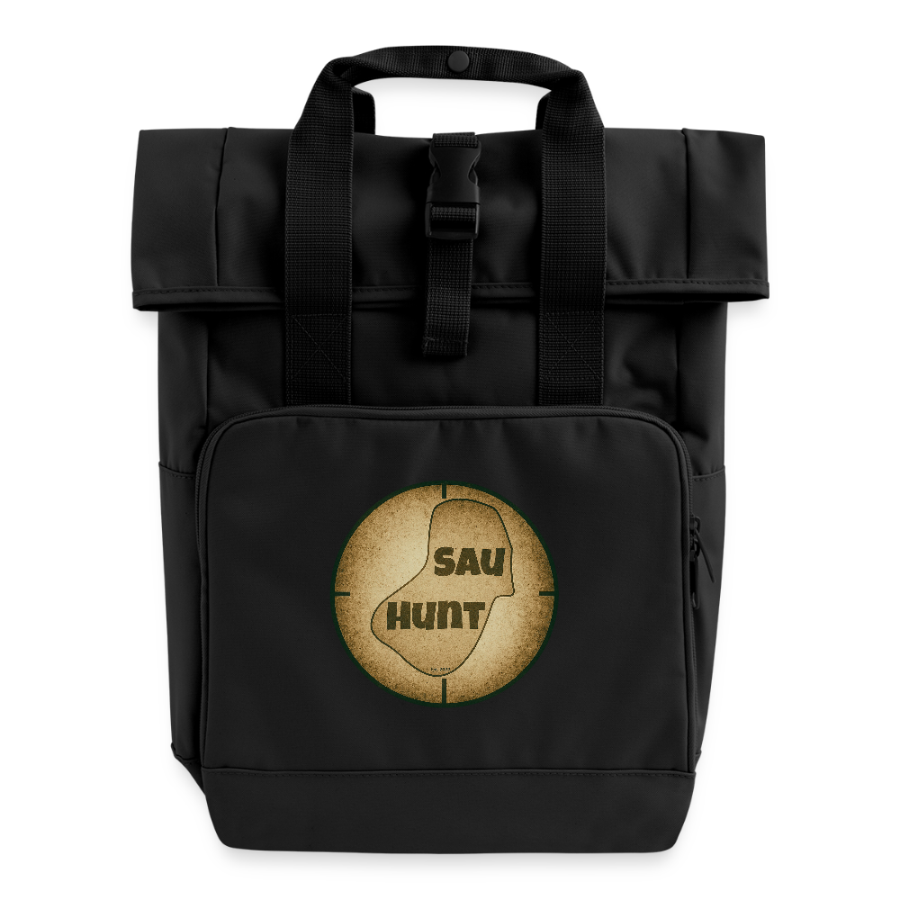 Rolltop Rucksack - SauHunt - Schwarz