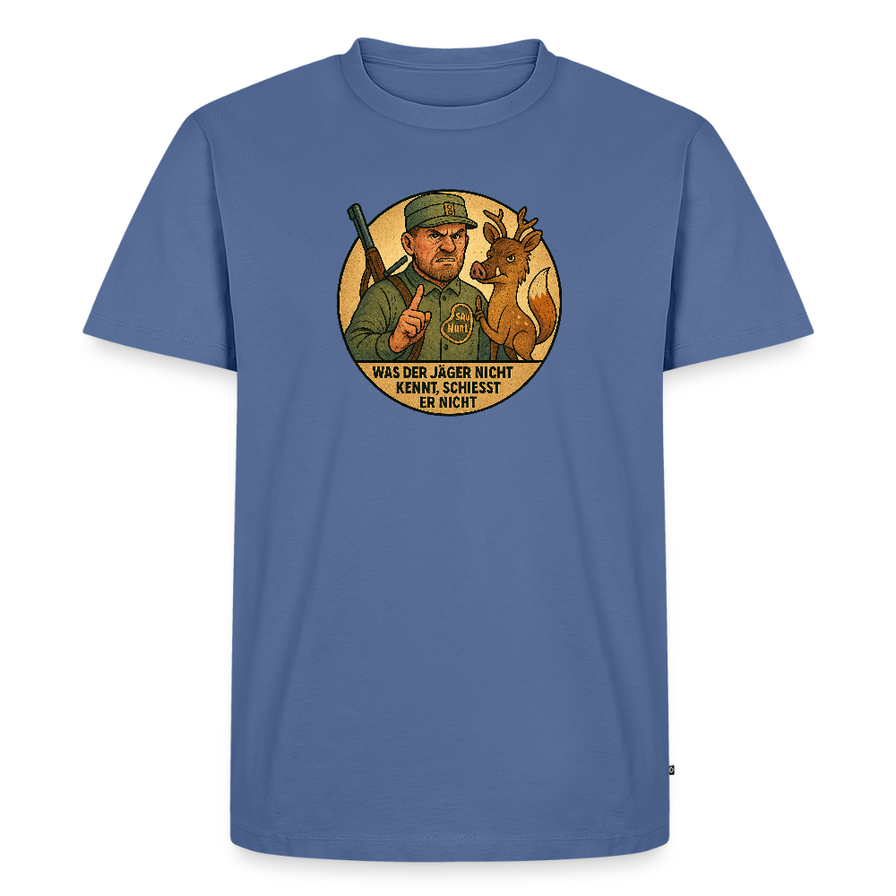 Fun Shirt - Was der Jäger nicht kennt - Taubenblau