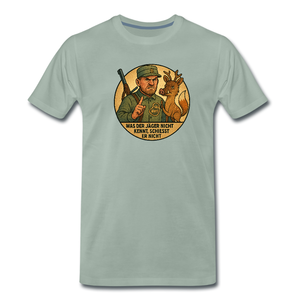 Fun Shirt - Was der Jäger nicht kennt - Graugrün