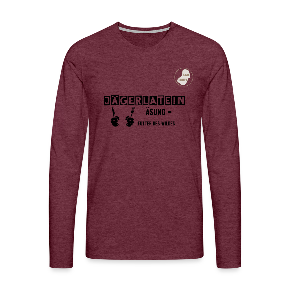 Jagdlangarmshirt - Äsung - Bordeauxrot meliert