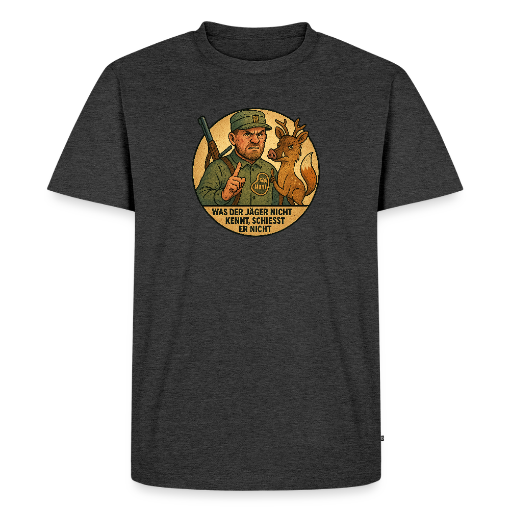 Fun Shirt - Was der Jäger nicht kennt - Anthrazit meliert