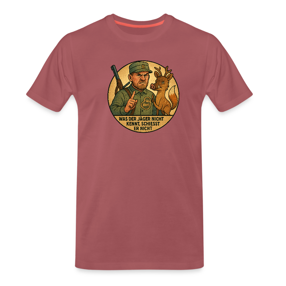 Fun Shirt - Was der Jäger nicht kennt - washed Burgundy