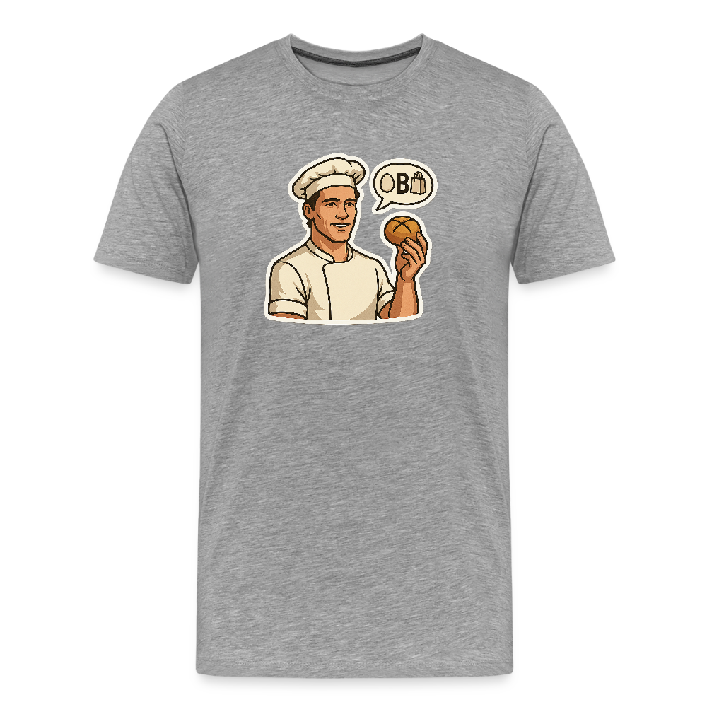Fun Shirt - Ei B Tasche - Grau meliert
