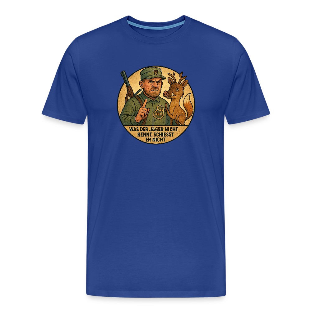 Fun Shirt - Was der Jäger nicht kennt - Königsblau