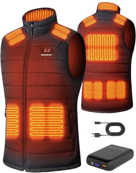 KEMIMOTO - Heating vest with 8 heating zones + 3 adjustable heat levels