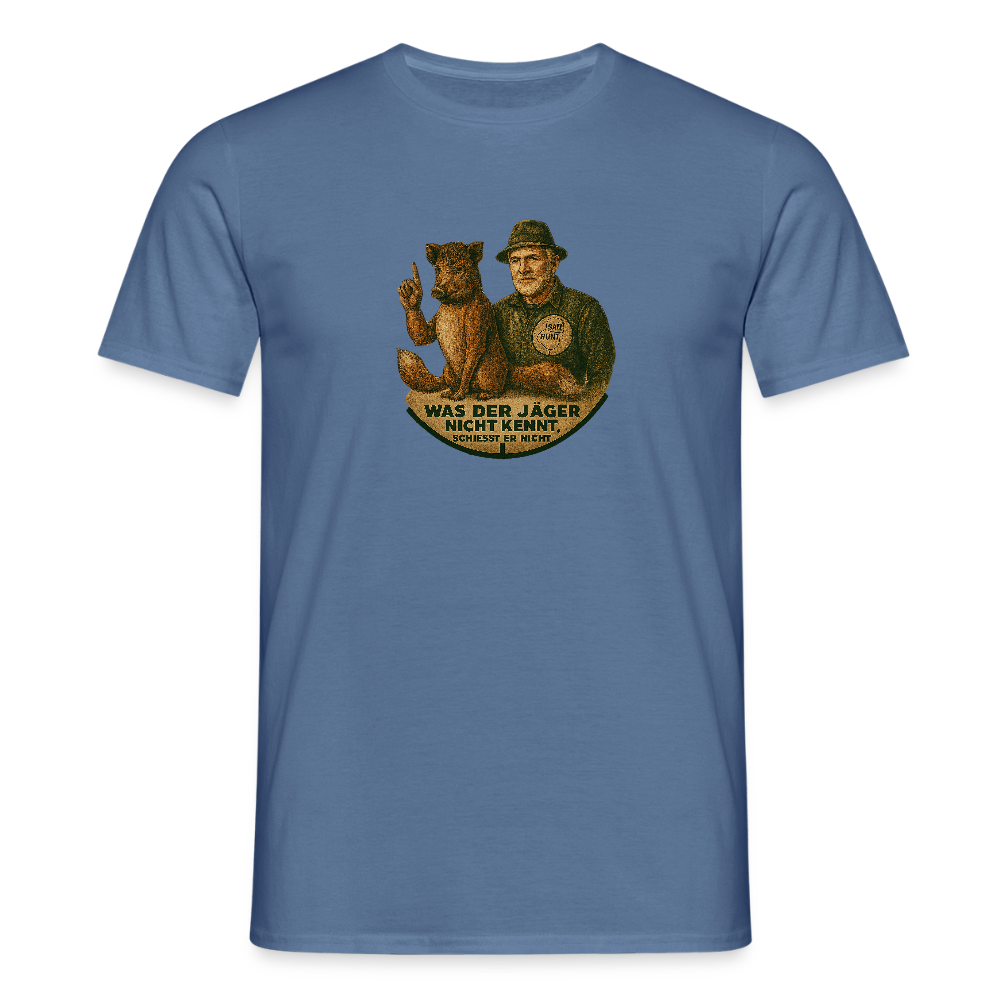 Fun Shirt - Was er nicht kennt - Taubenblau 