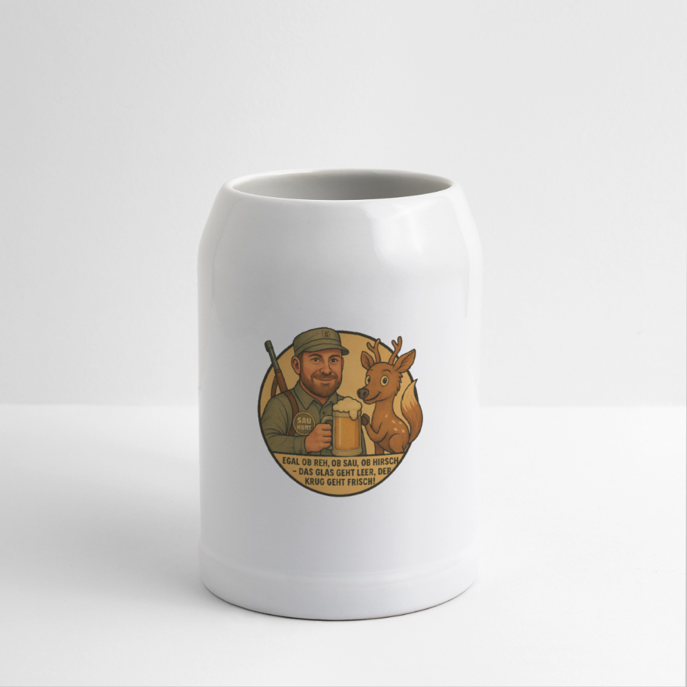 Bierkrug - Krug geht frisch - Weiß