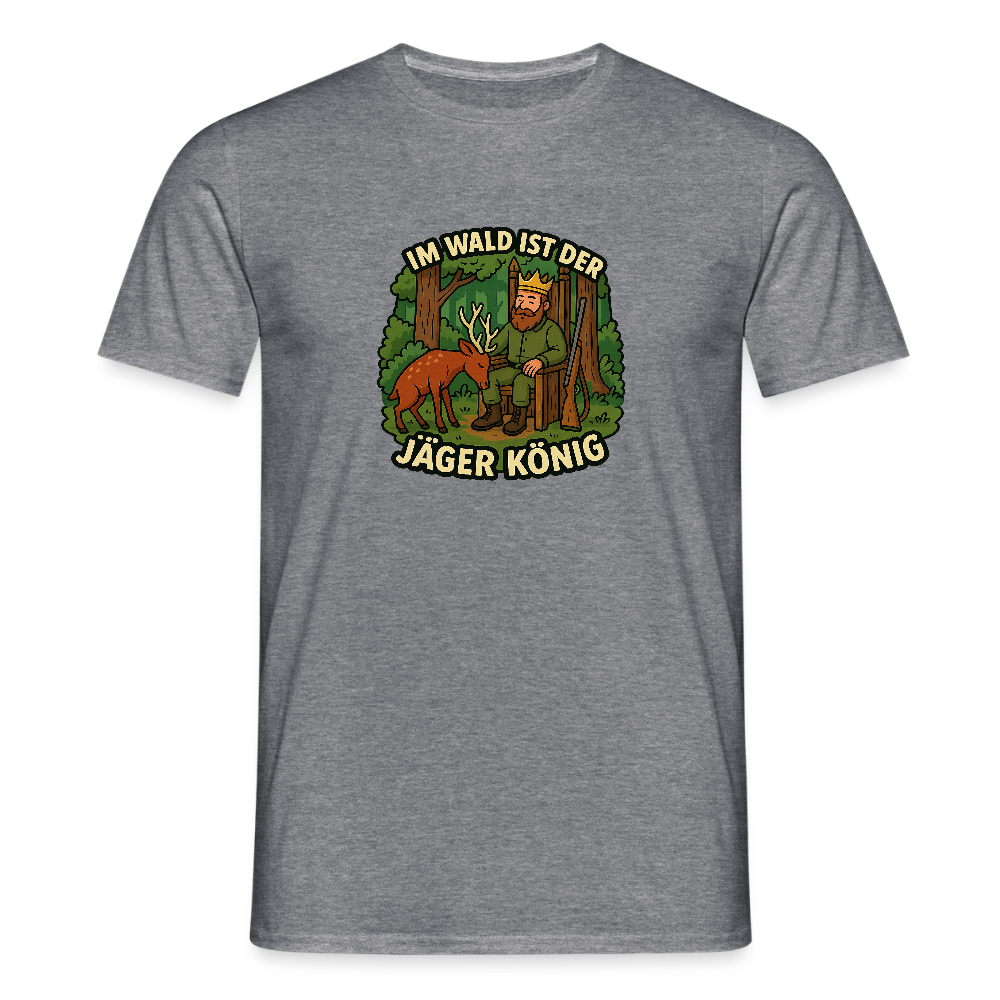 Fun Shirt - Jäger ist König - Graphit meliert