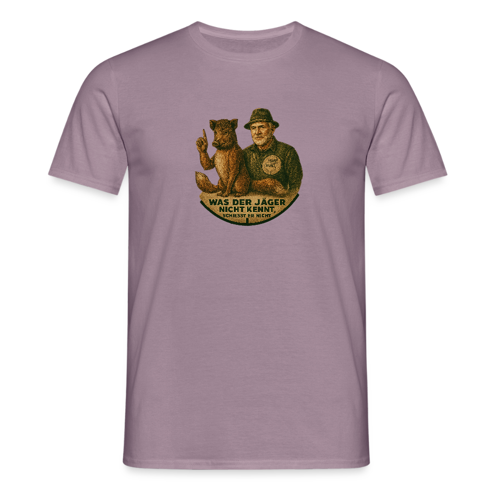 Fun Shirt - Was er nicht kennt - Lilagrau 