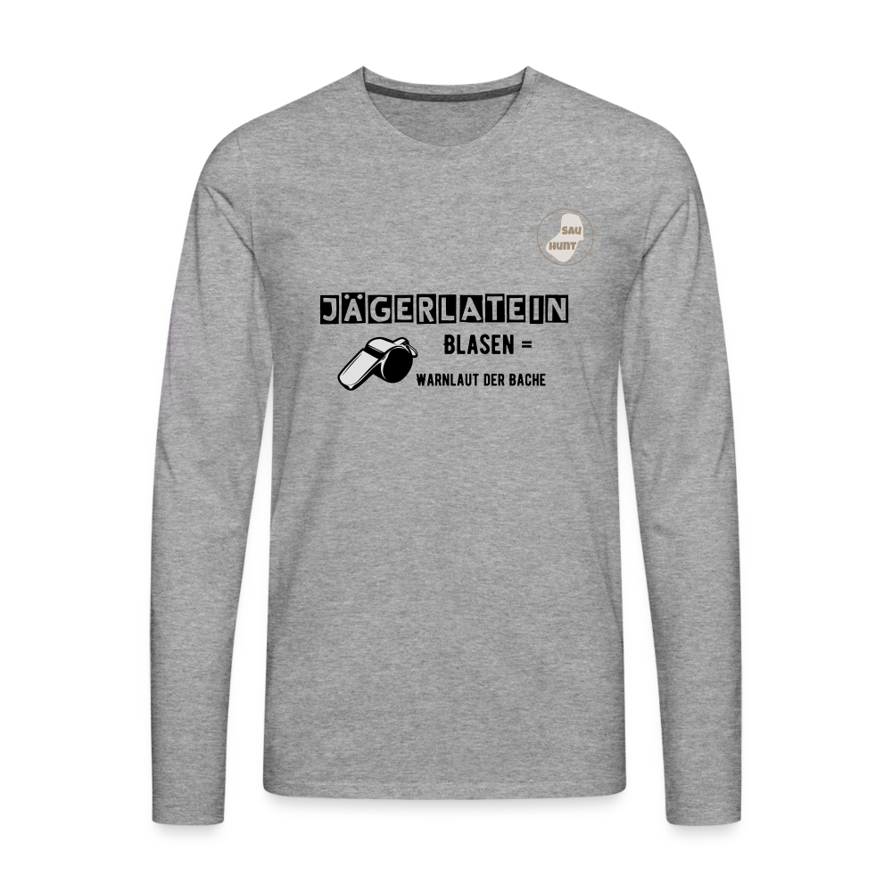 Jagdlangarmshirt - Blasen - Grau meliert