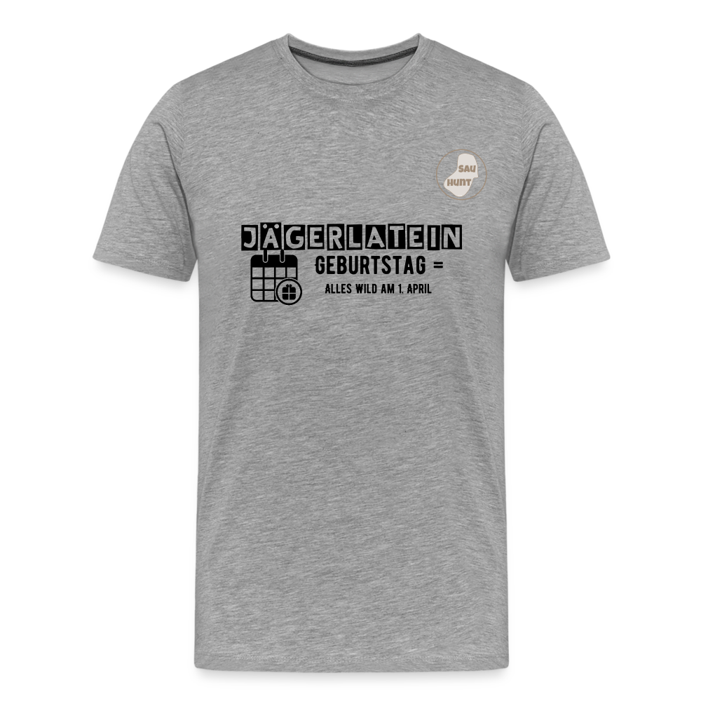 Jagdshirt - Geburtstag - Grau meliert