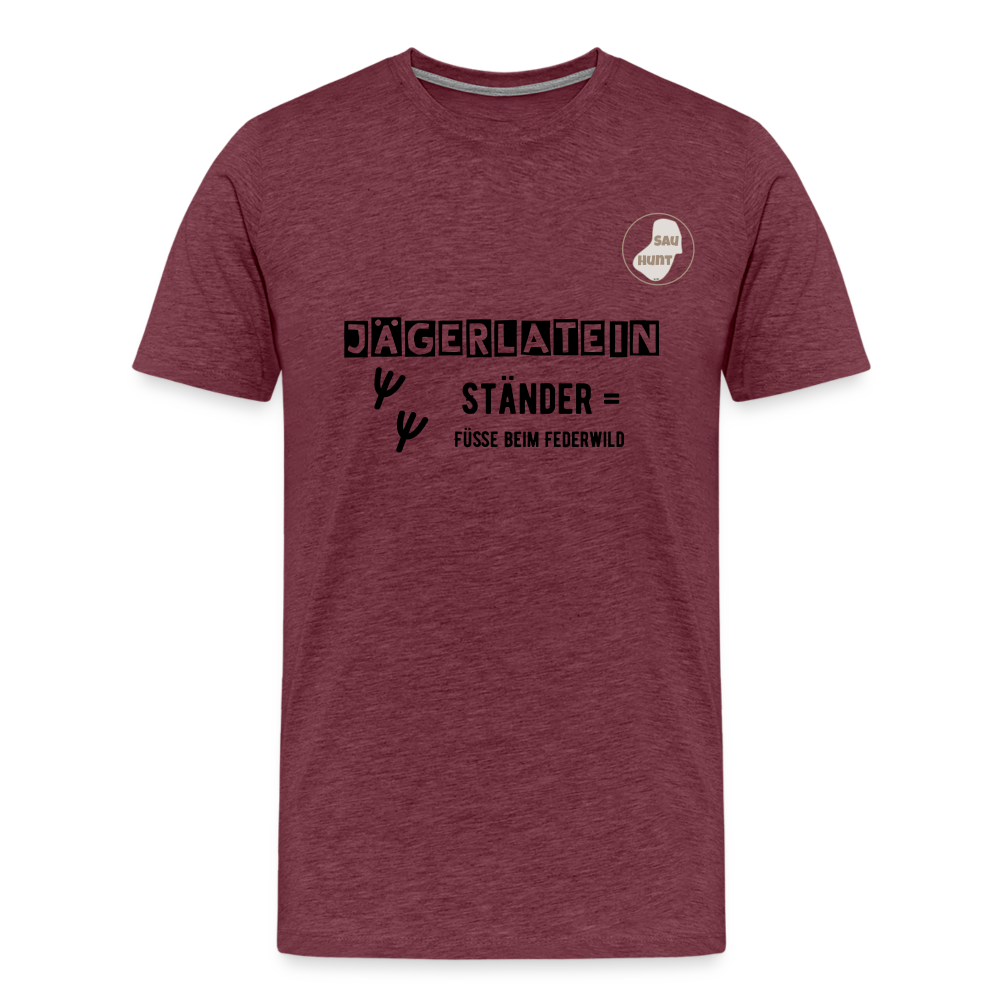 Jagdshirt - Ständer - Bordeauxrot meliert