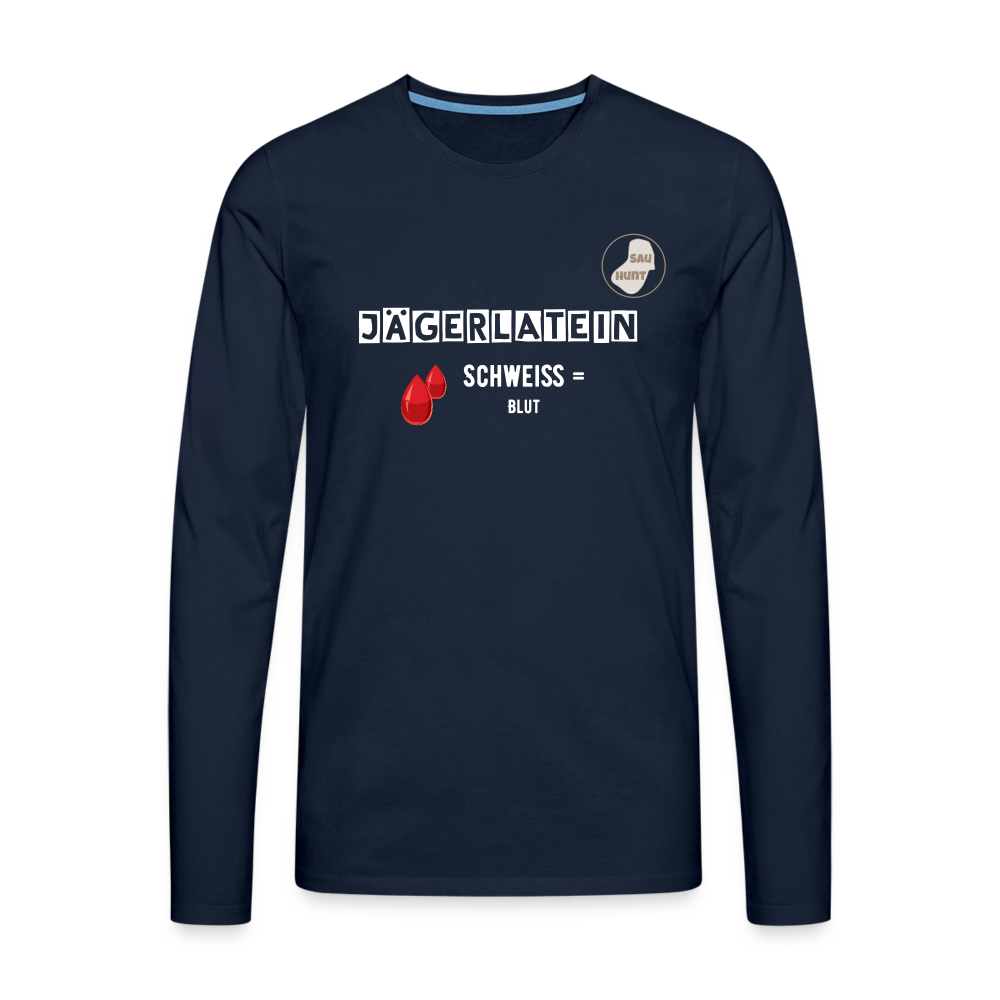 Jagdlangarmshirt - Schweiß - Navy