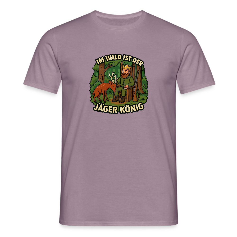 Fun Shirt - Jäger ist König - Lilagrau 
