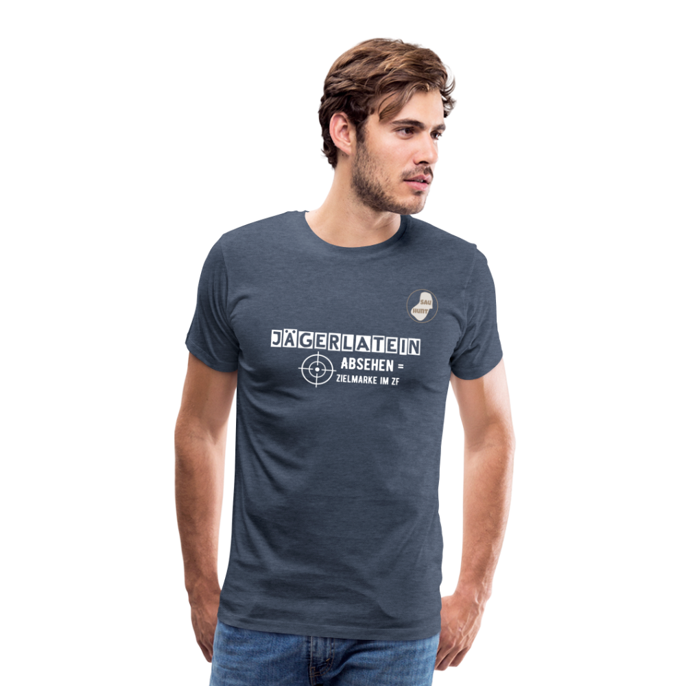 Jagdshirt - Absehen - Blau meliert