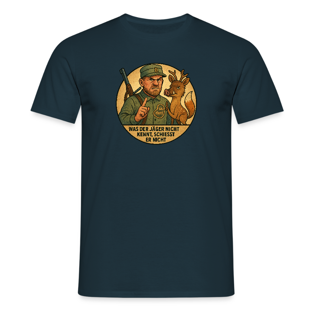 Fun Shirt - Was der Jäger nicht kennt - Navy