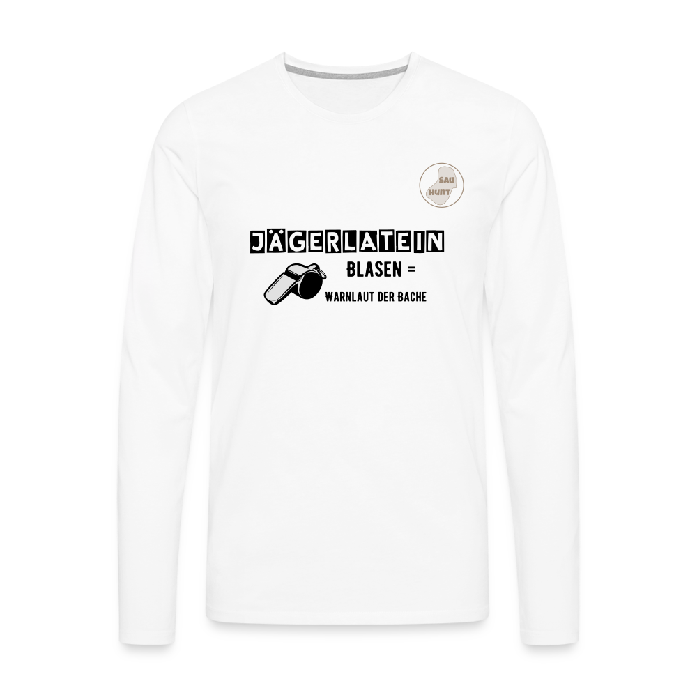 Jagdlangarmshirt - Blasen - Weiß