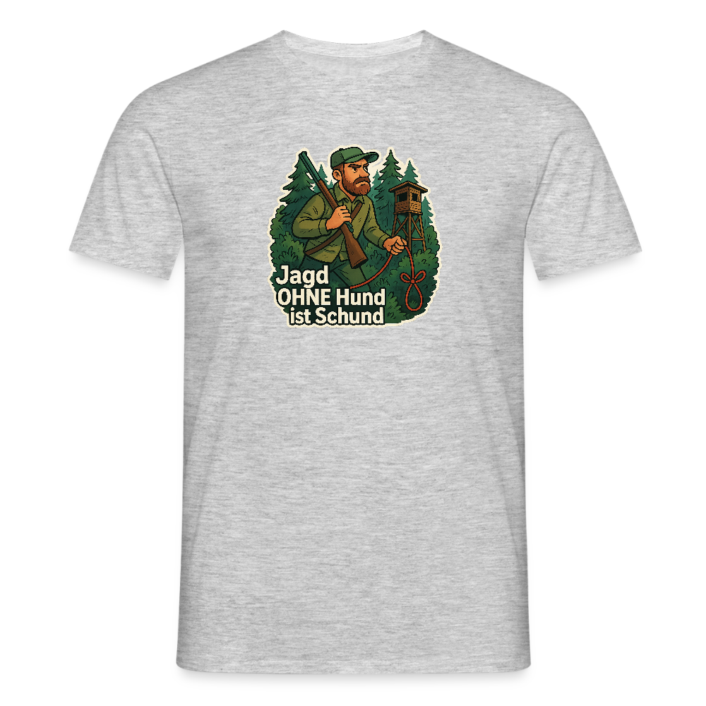Fun Shirt - Jagd ohne Hund - Grau meliert