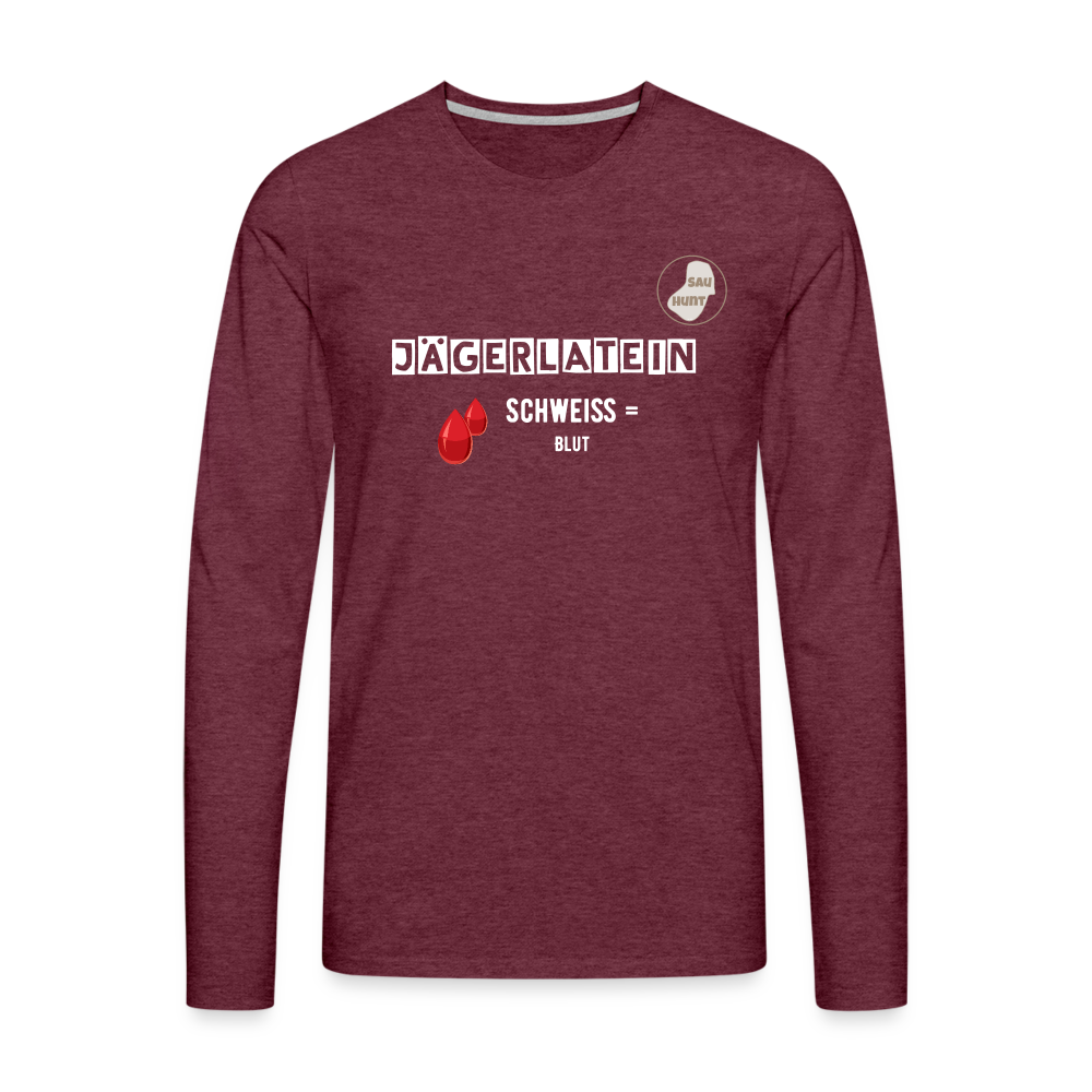 Jagdlangarmshirt - Schweiß - Bordeauxrot meliert