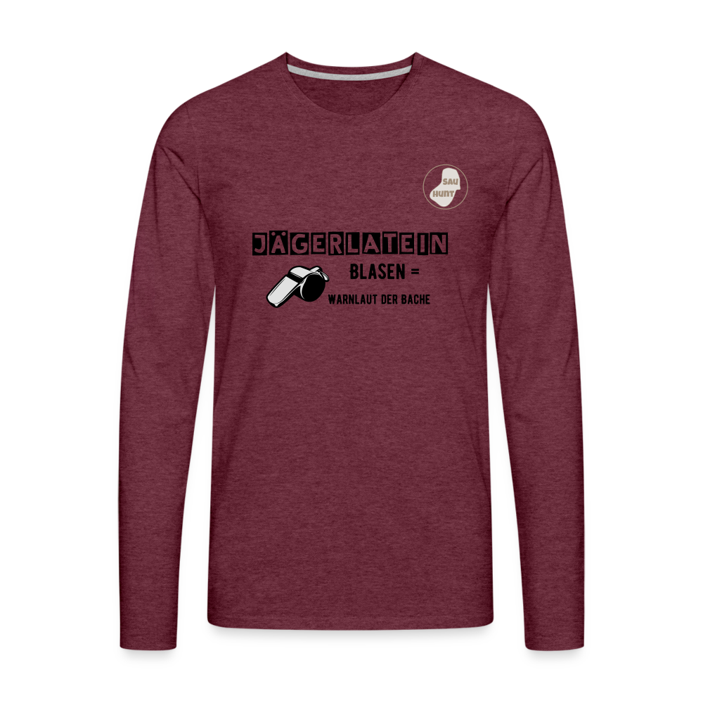 Jagdlangarmshirt - Blasen - Bordeauxrot meliert
