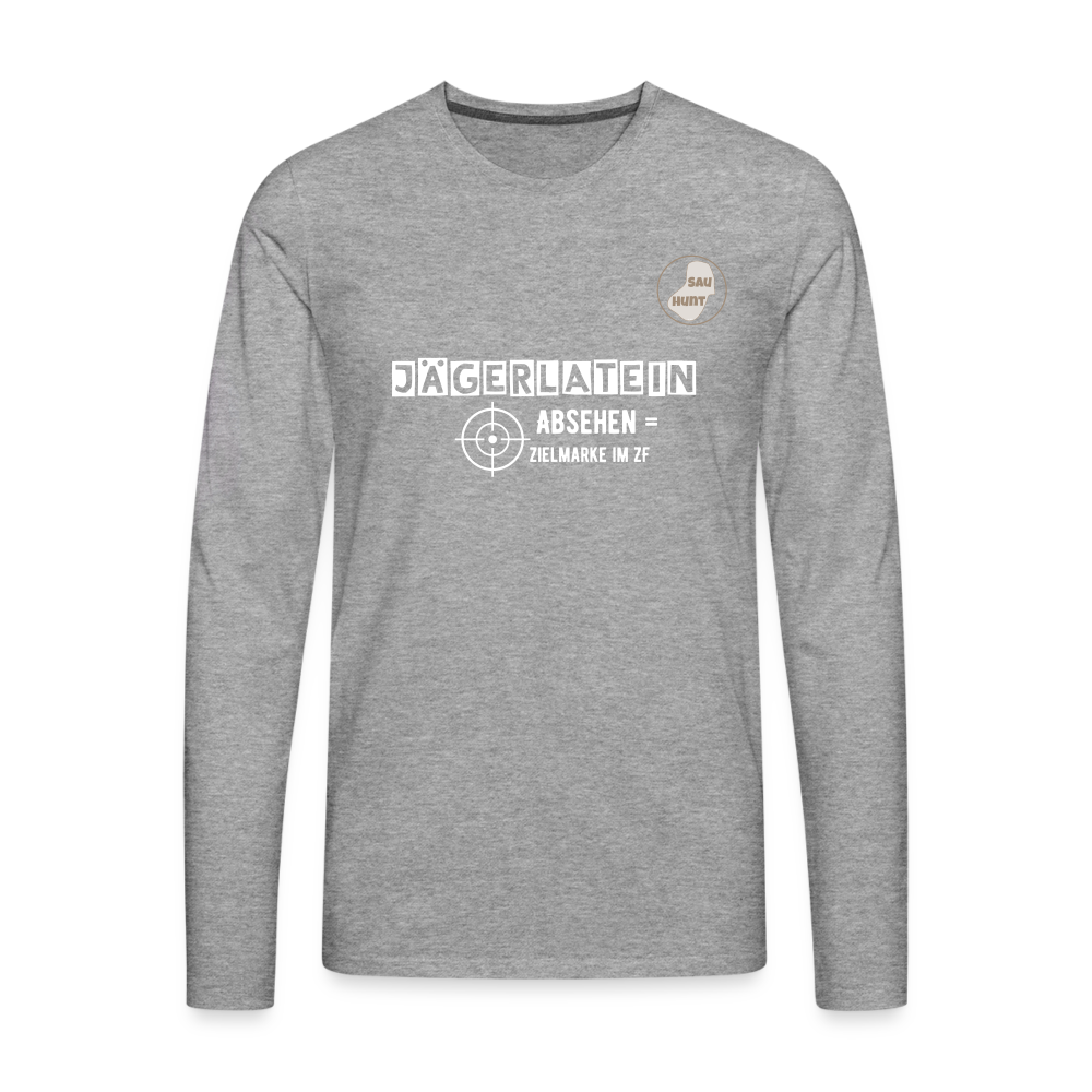 Jagdlangarmshirt - Absehen - Grau meliert