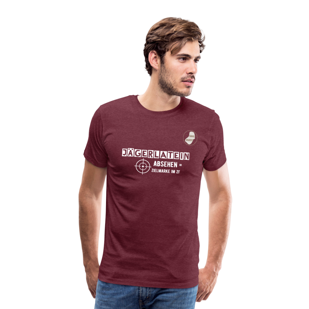 Jagdshirt - Absehen - Bordeauxrot meliert