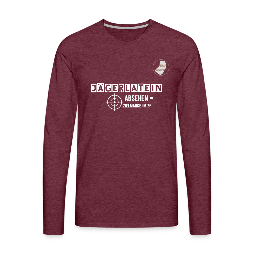 Jagdlangarmshirt - Absehen - Bordeauxrot meliert