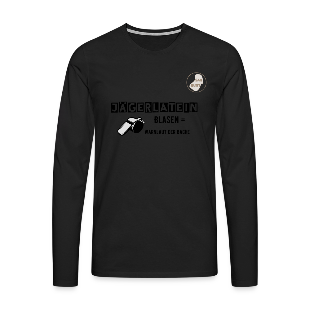 Jagdlangarmshirt - Blasen - Schwarz