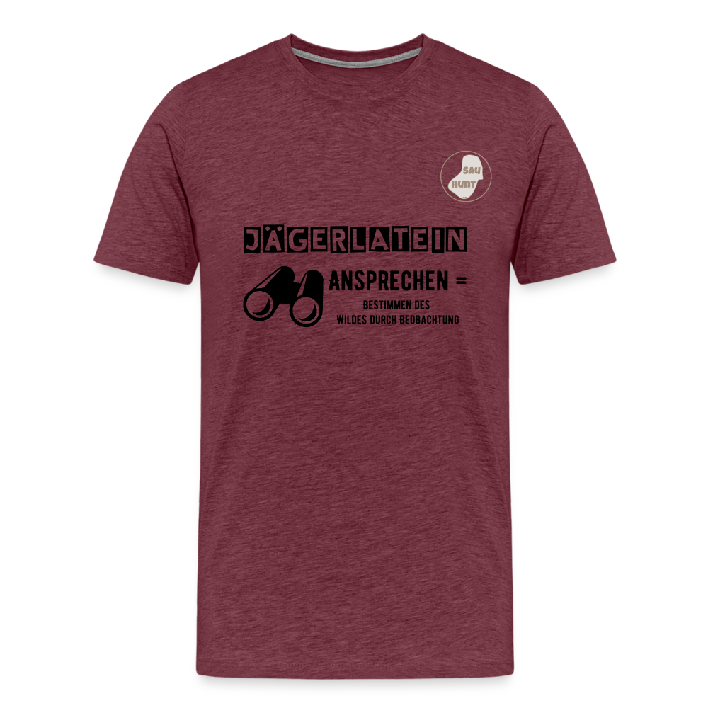 Jagdshirt - Ansprechen - Bordeauxrot meliert