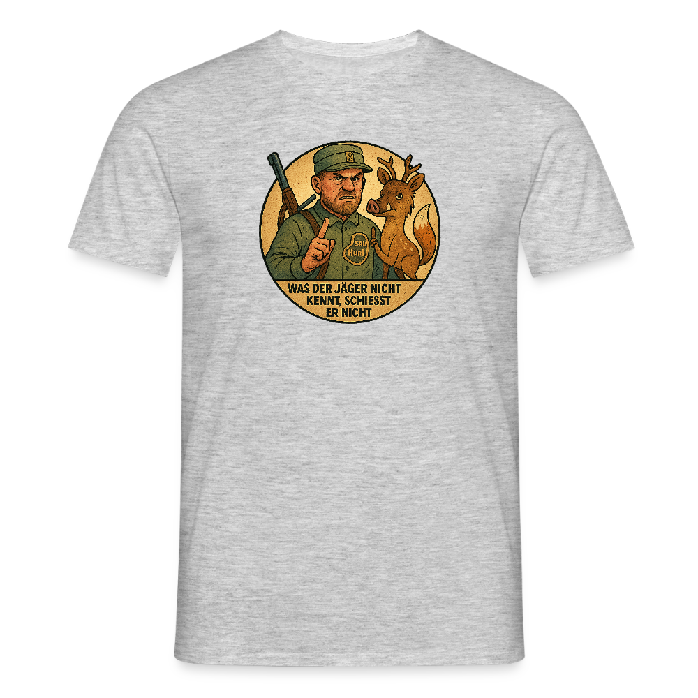 Fun Shirt - Was der Jäger nicht kennt - Grau meliert