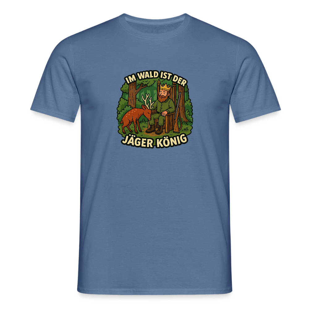 Fun Shirt - Jäger ist König - Taubenblau 