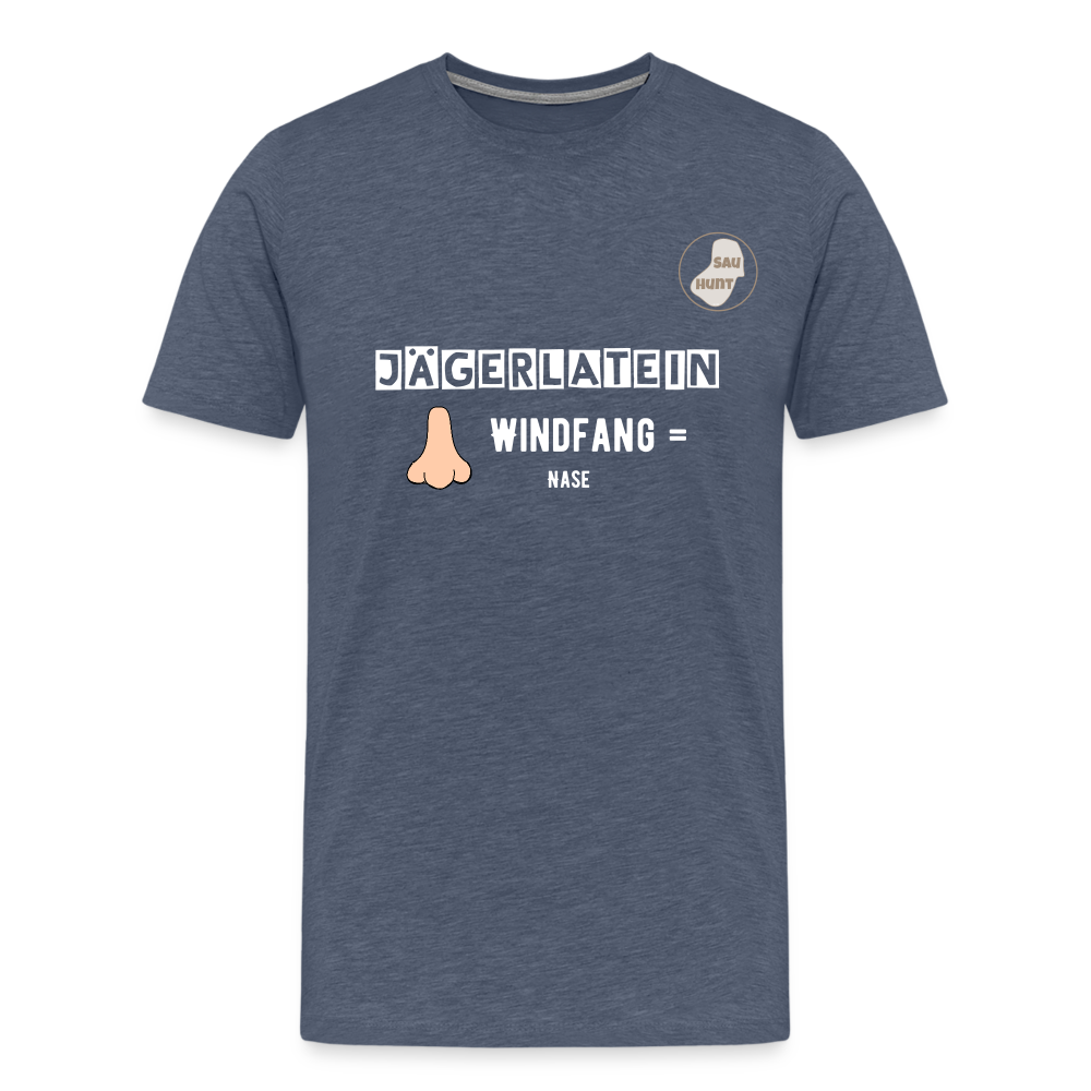 Jagdshirt - Windfang - Blau meliert