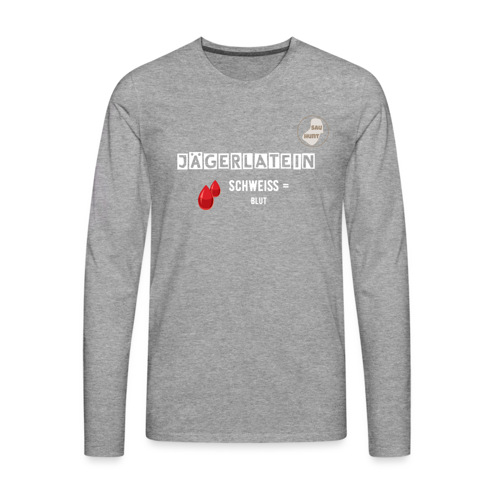 Jagdlangarmshirt - Schweiß - Grau meliert