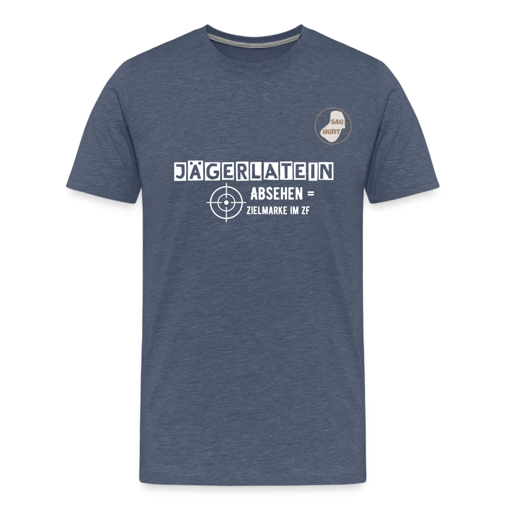 Jagdshirt - Absehen - Blau meliert