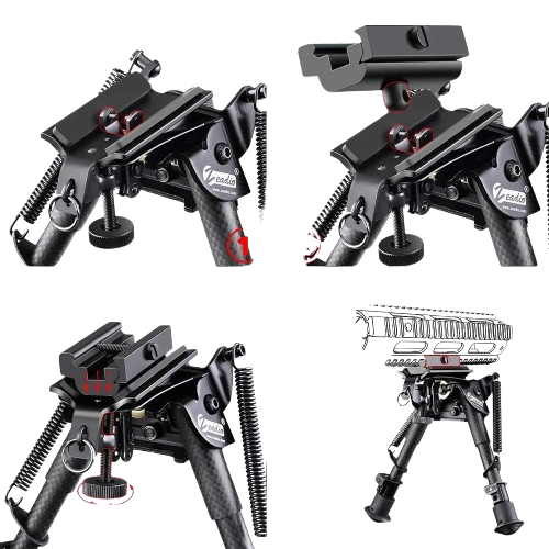 Zeadio - Bipod / Bipod for safe shooting with Sling Mount + 20mm Picatinny Weaver Mount