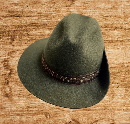 Forestry hat with button made of loden (wool) in green - wear the customs