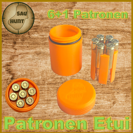 Patronenetui für 6+1 Patronen in 4 Farben
