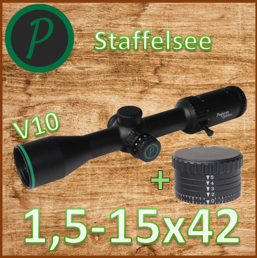 Prof.Op. - Staffelsee V10 1,5-15x42 LD V2 Leuchtfaser-Abs. 4 + Ballistikturm