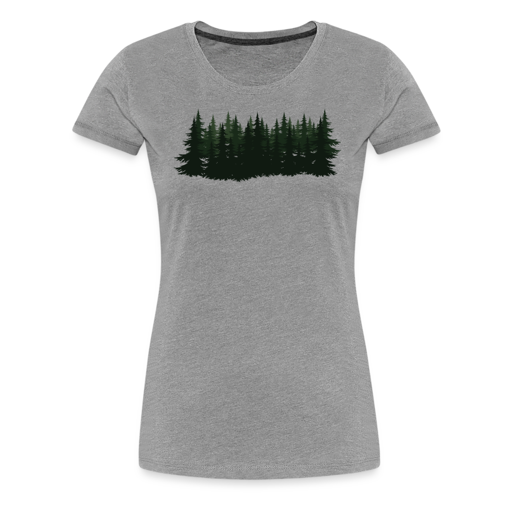 Jagdwelt T-Shirt für Sie (Premium) - Wald - Grau meliert