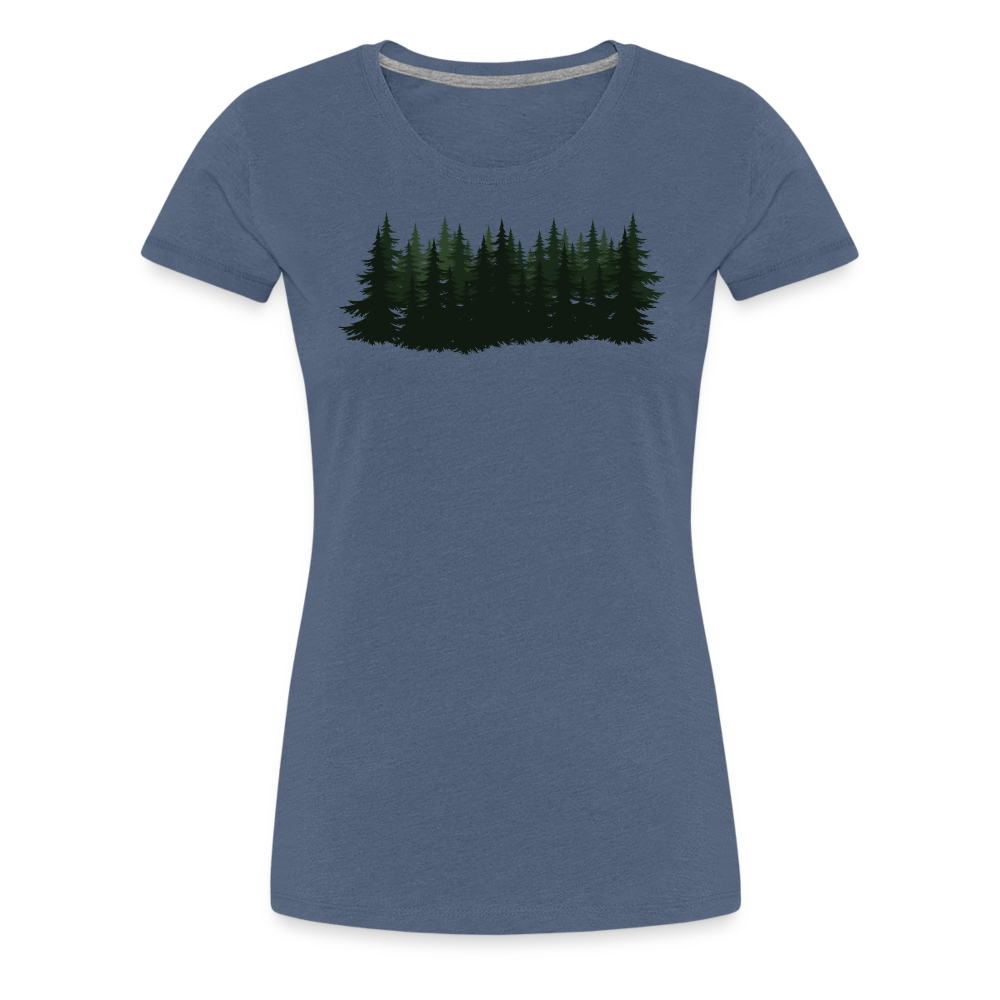 Jagdwelt T-Shirt für Sie (Premium) - Wald - Blau meliert