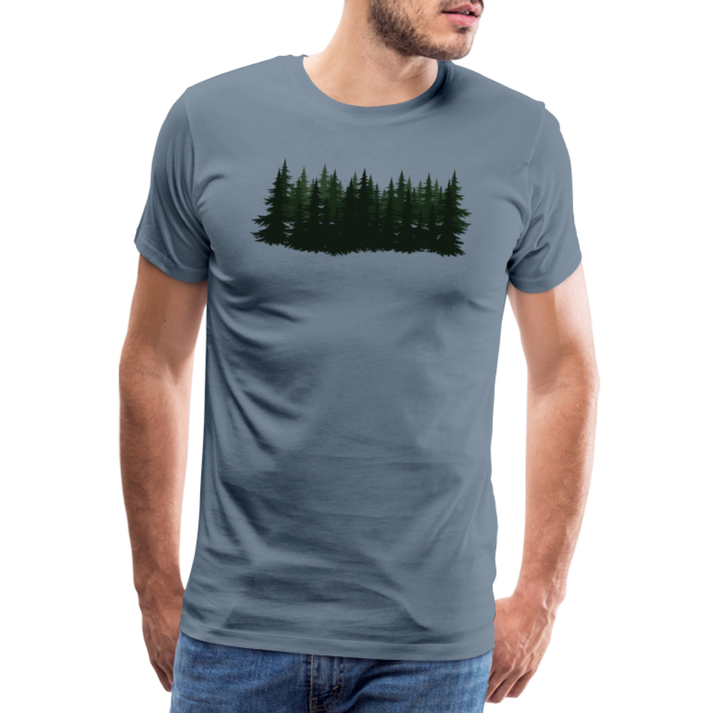 Jagdwelt T-Shirt (Premium) - Wald - Blaugrau