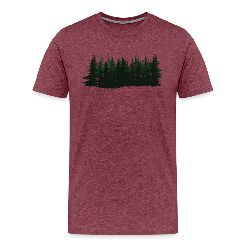Jagdwelt T-Shirt (Premium) - Wald - Bordeauxrot meliert