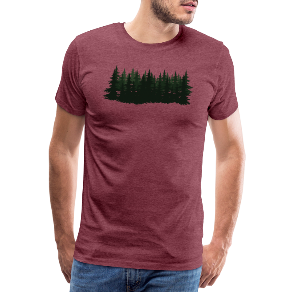 Jagdwelt T-Shirt (Premium) - Wald - Bordeauxrot meliert