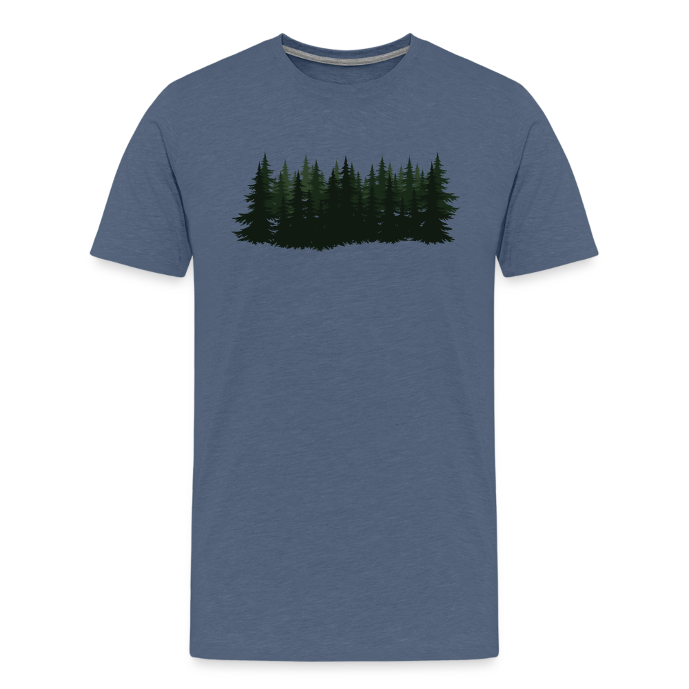 Jagdwelt T-Shirt (Premium) - Wald - Blau meliert