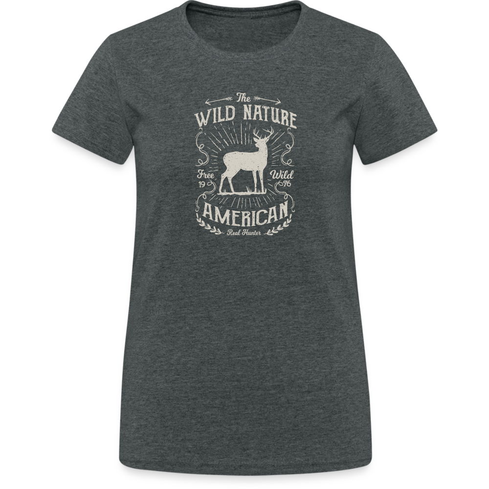 Jagdwelt T-Shirt für Sie (Gildan) - Wild nature - Dunkelgrau meliert