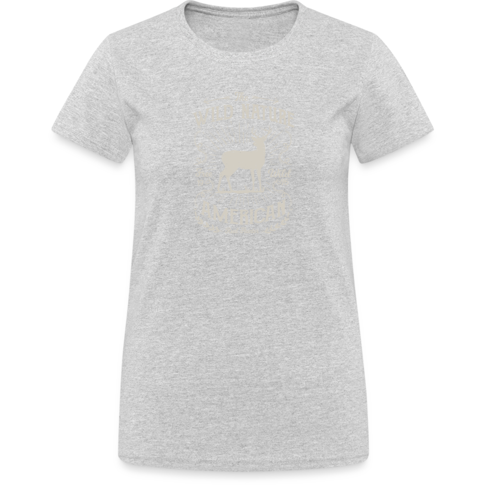 Jagdwelt T-Shirt für Sie (Gildan) - Wild nature - Grau meliert