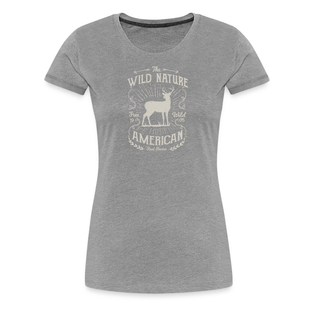 Jagdwelt T-Shirt für Sie (Premium) - Wild nature - Grau meliert