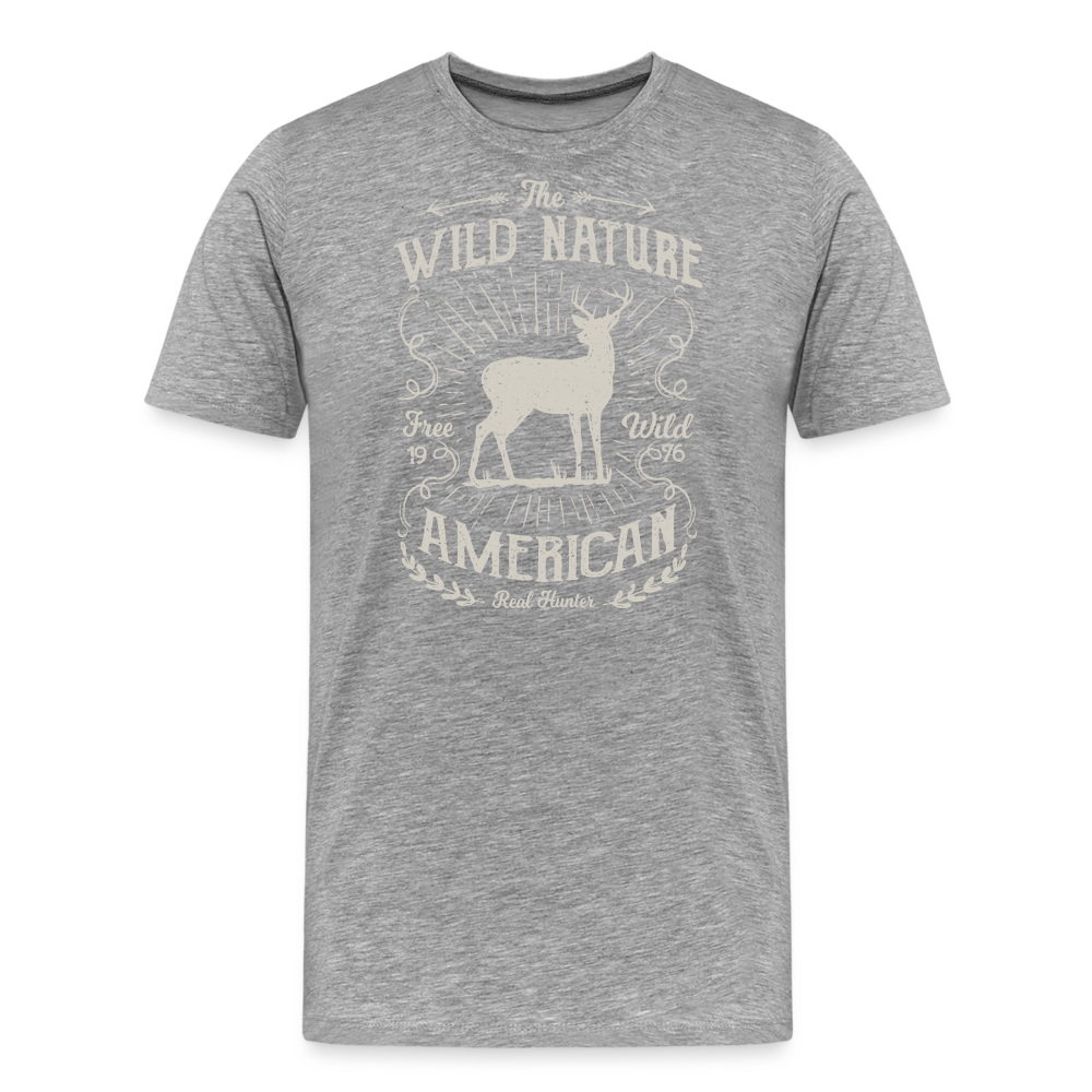 Jagdwelt T-Shirt (Premium) - Wild nature - Grau meliert