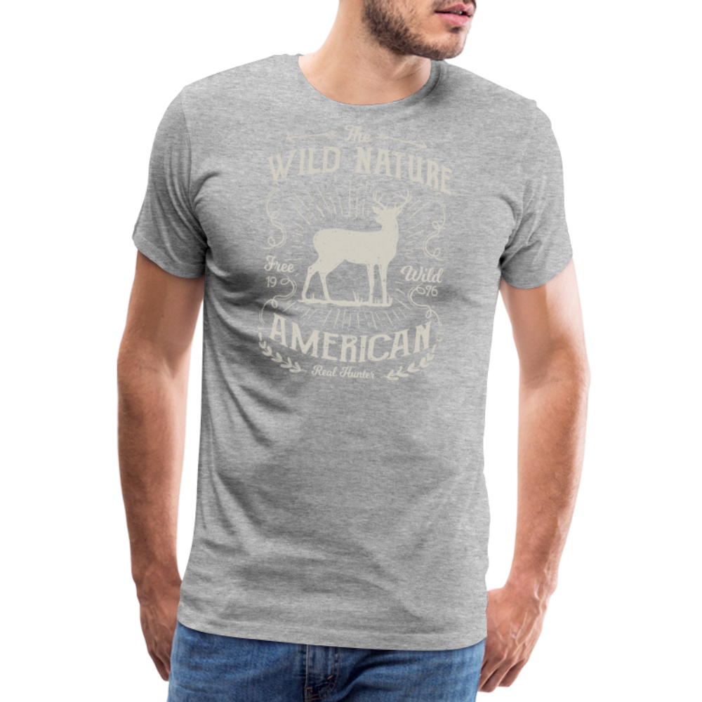 Jagdwelt T-Shirt (Premium) - Wild nature - Grau meliert