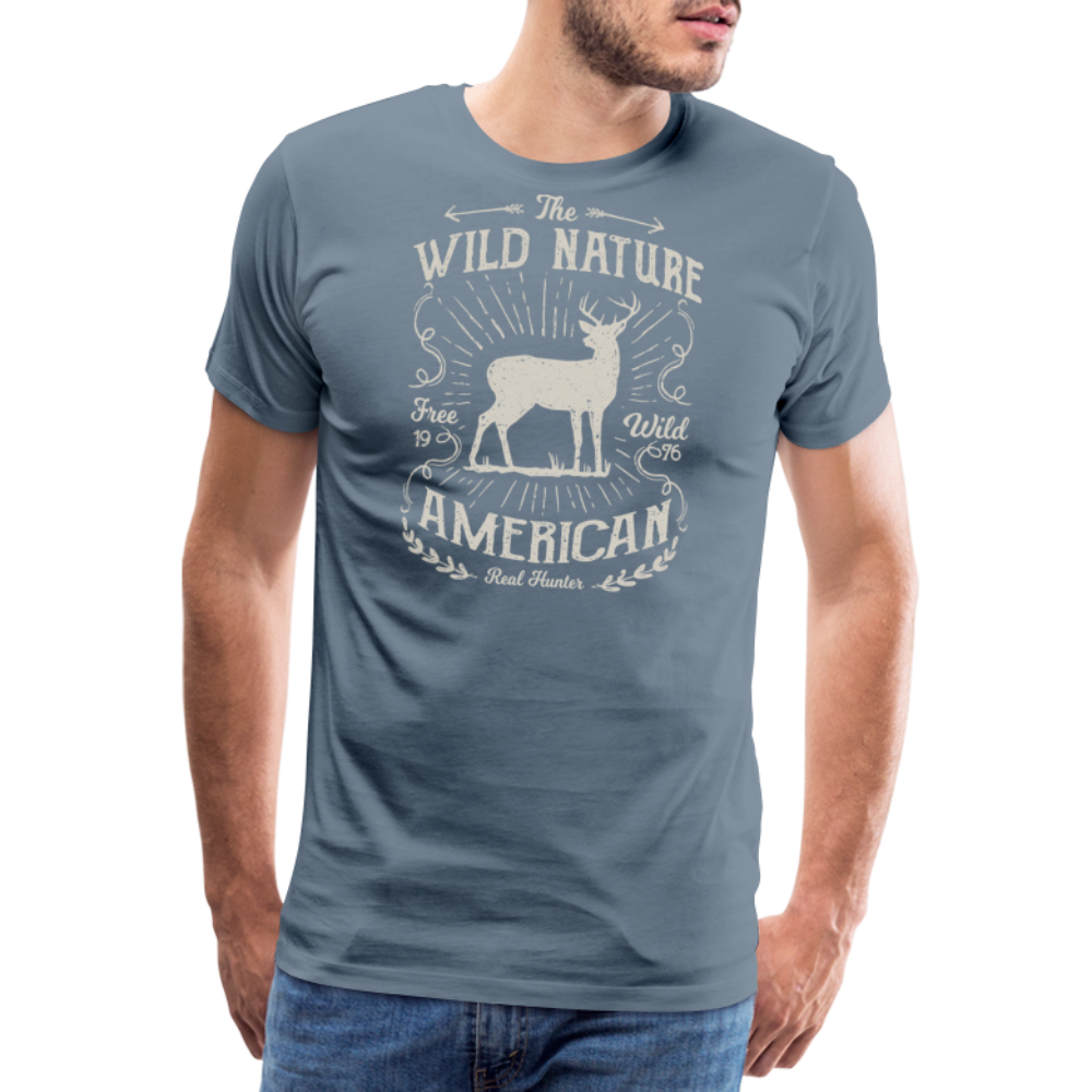 Jagdwelt T-Shirt (Premium) - Wild nature - Blaugrau